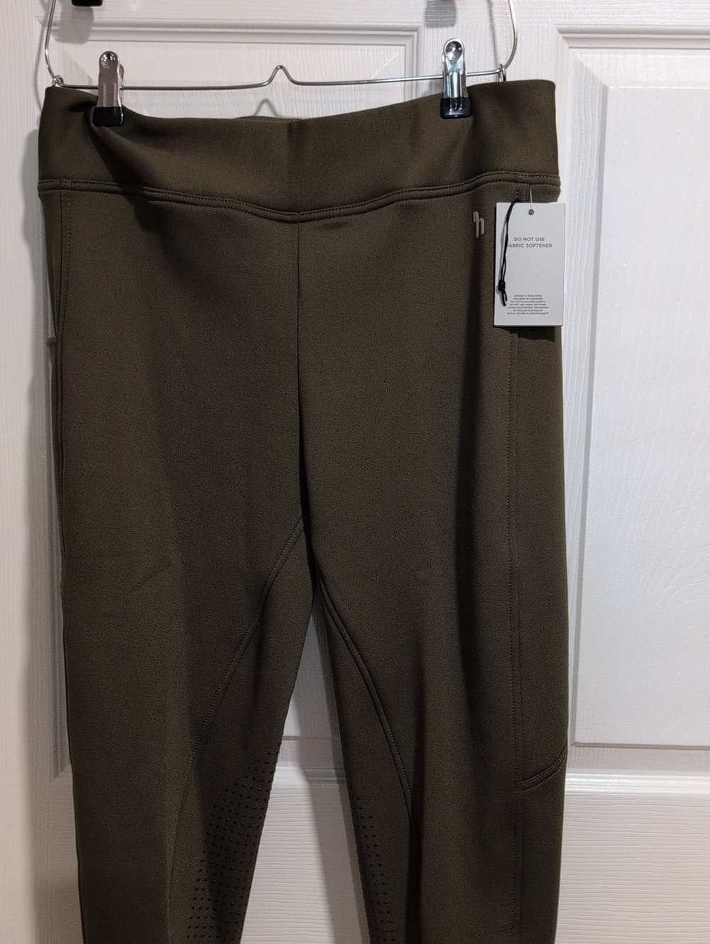 Women's Olive Green Performance Riding Tights. Winter Weight